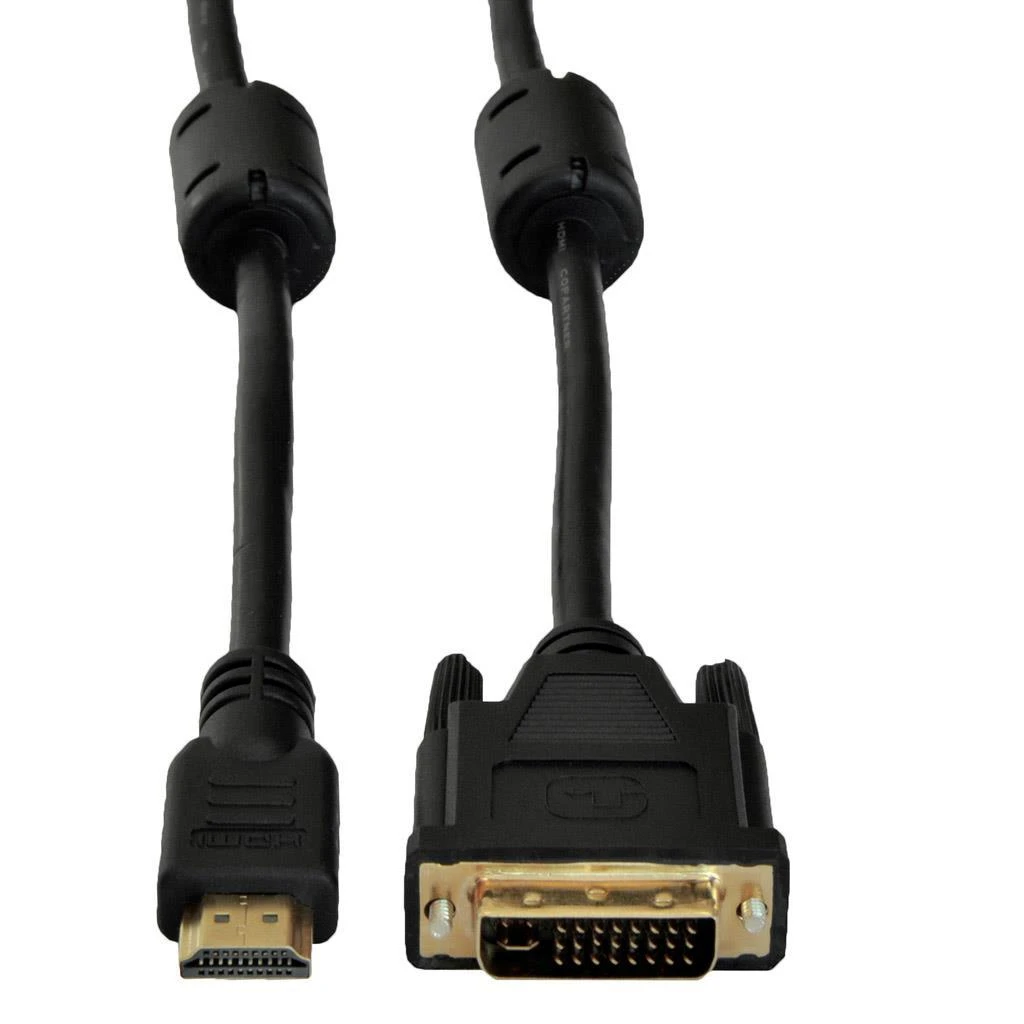 HDMI į DVI-D laidas su ferito filtrais