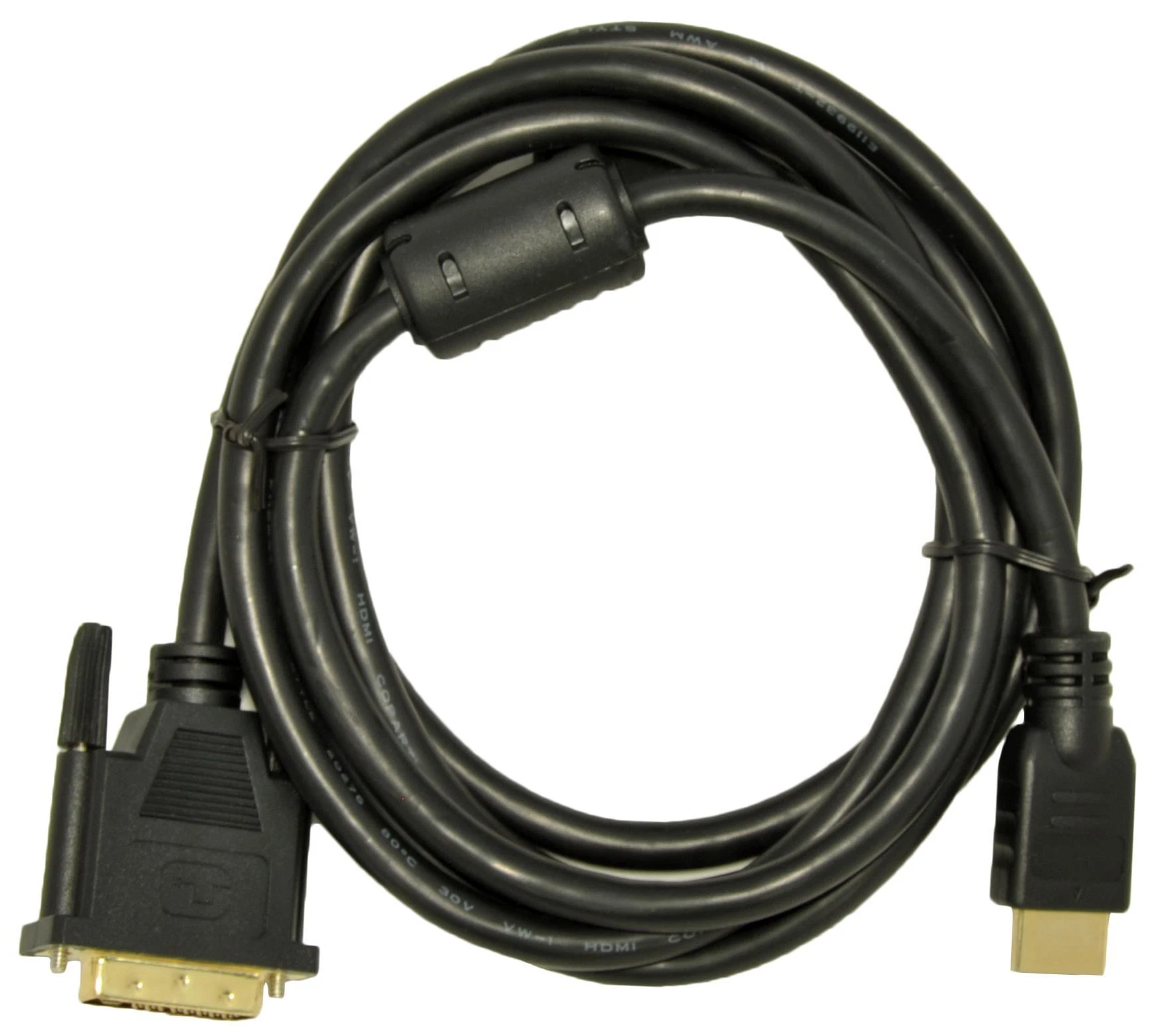 DVI-D į HDMI kabelis su feritiniu filtru