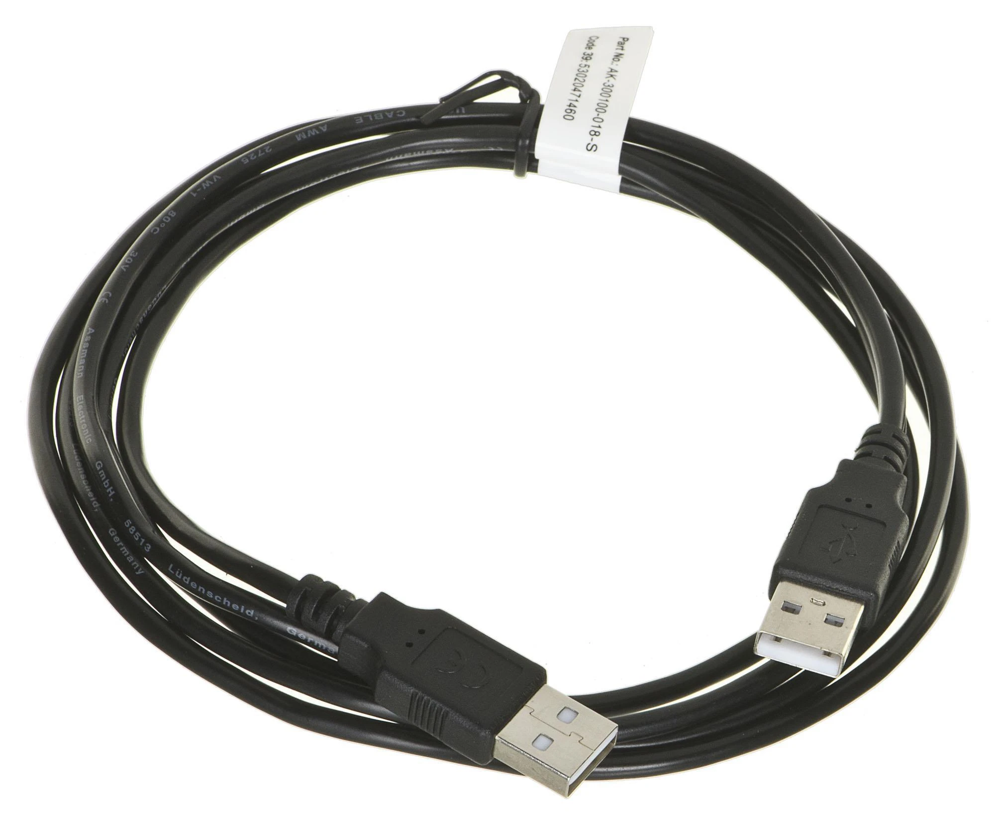 Assmann Electronic ASSMANN USB jungties kabelis tipas A M/M 1.8m USB 2.0 suderinamas bl