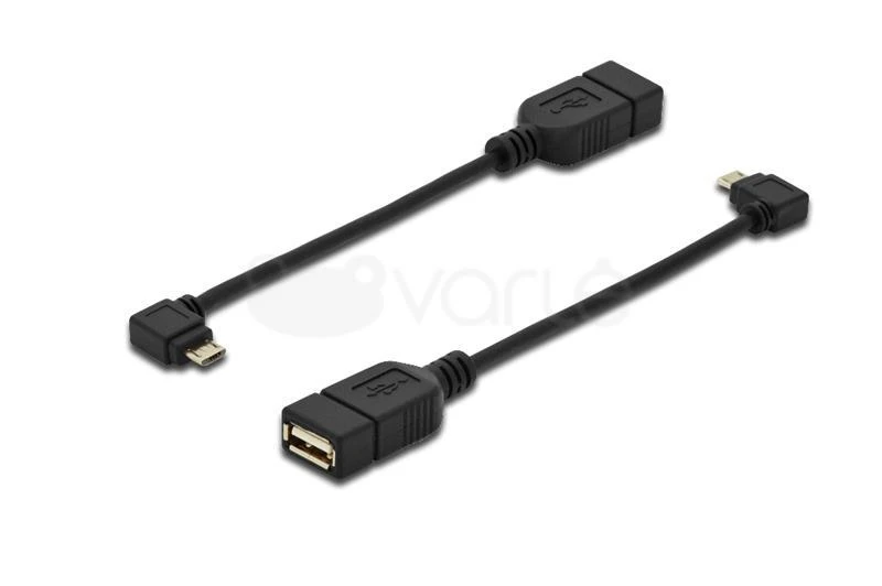 Digitus Assmann Electronic ASSMANN USB 2.0 adapterio laidas OTG tipo micro B - A M/F 0,15m USB 2.0 atitinka stačiakampį bl