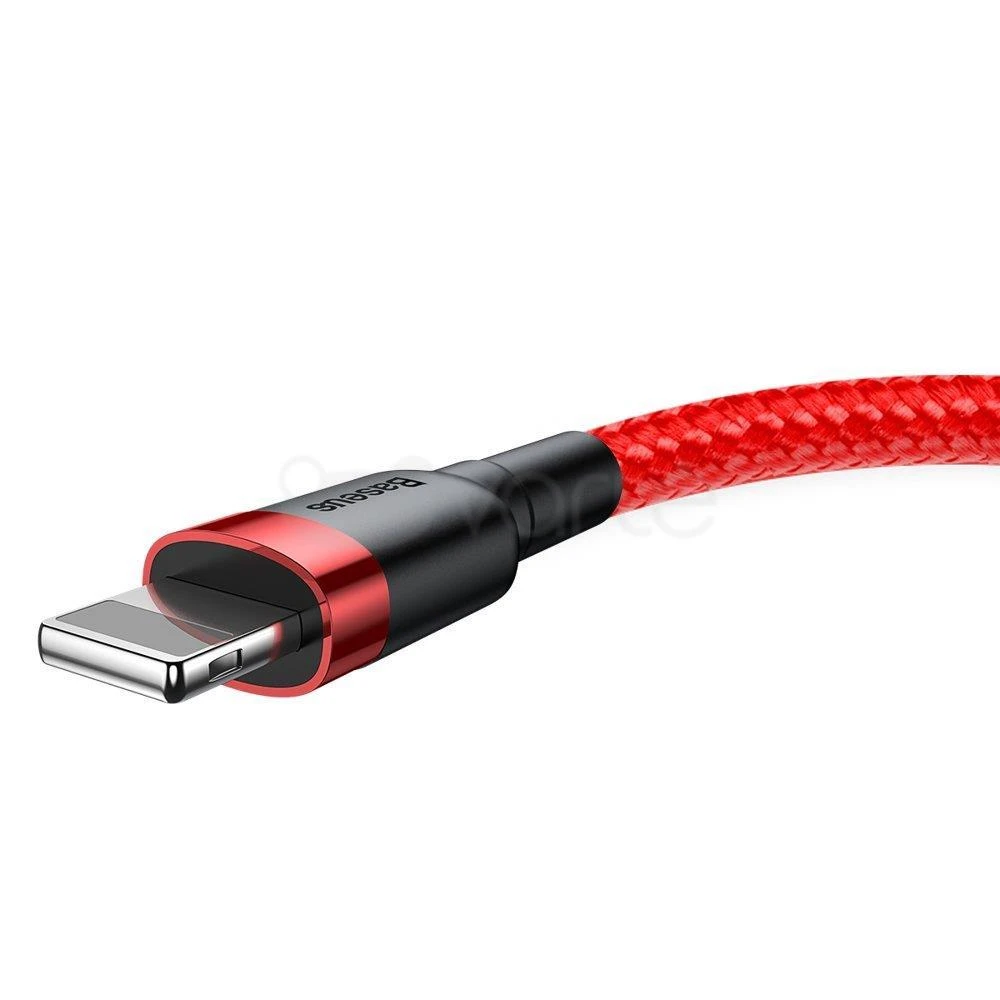 Kabelis Baseus USB2.0 A - IP lightning, 0.5 m, QC3.0 su nailoniniu šarvu Cafule raudonas/juodas