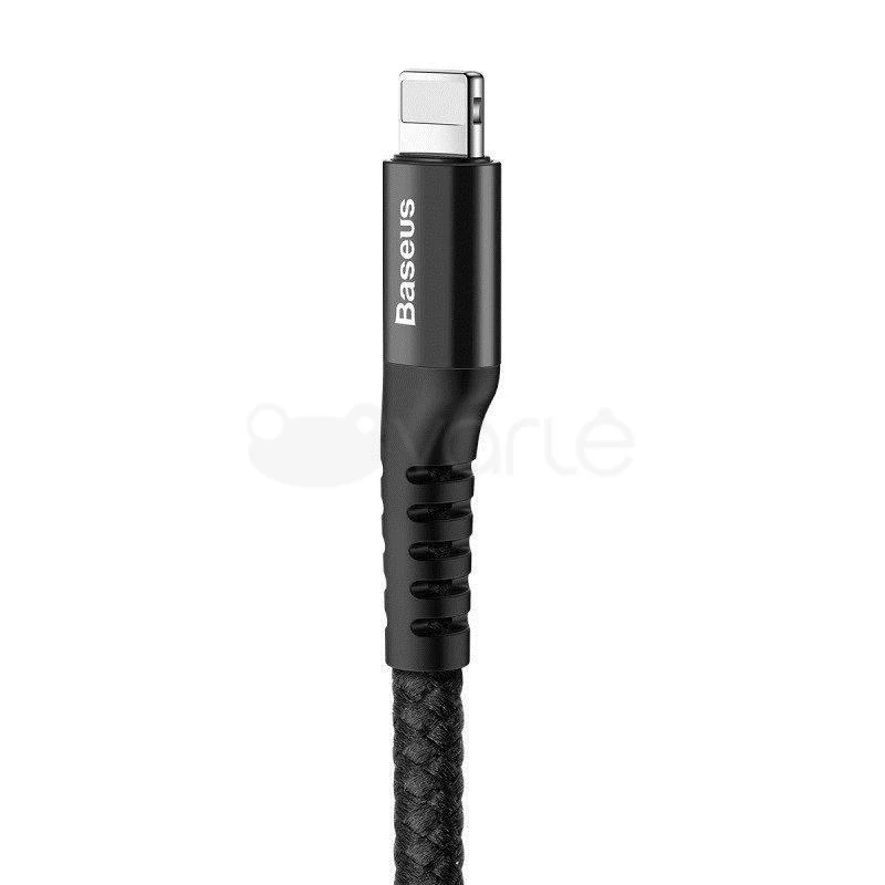 Kabelis Baseus spiralinis USB2.0 A kištukas - IP žaibo kištukas 1 m. su nailoniniu šarvu Fish ey