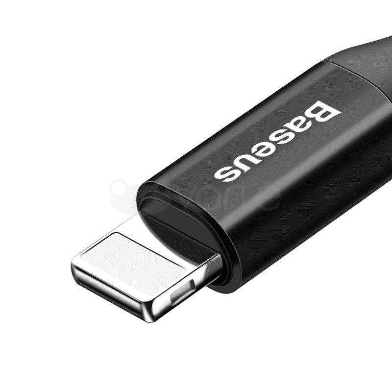 Kabelis Baseus spiralinis USB2.0 A kištukas - IP žaibo kištukas 1 m. su nailoniniu šarvu Fish ey