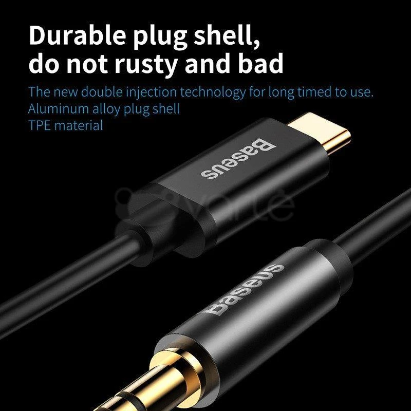 Baseus USB-C į AUX adapteris su metalinėmis jungtimis