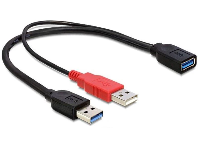 Sonstige DELOCK kabelis USB 3.0 Y – Buchse 1x > USB 3.0-A ST+ USB 2.0-A ST 30cm