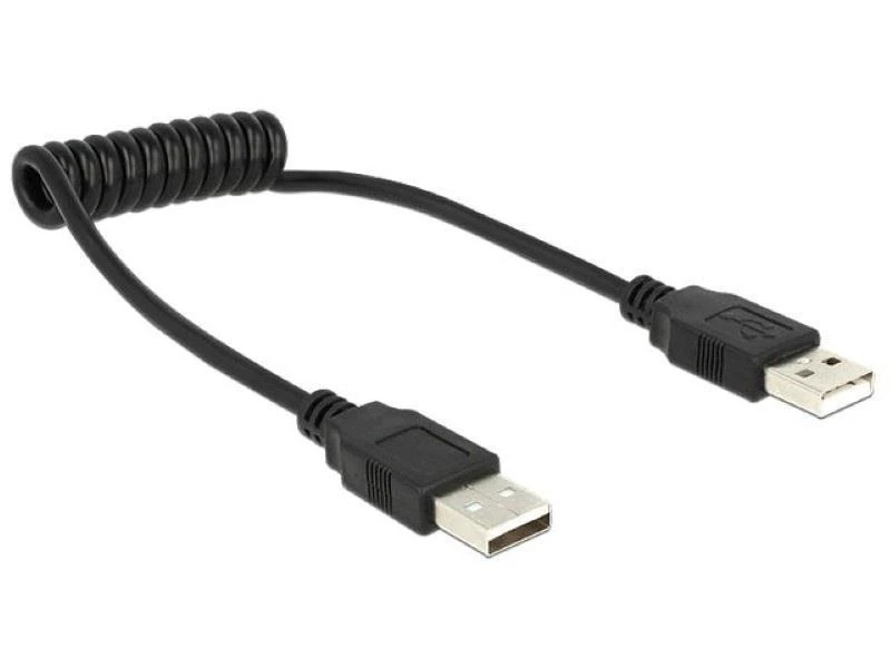 DELOCK Kabelis USB 2.0-A St/St Spiralkabel