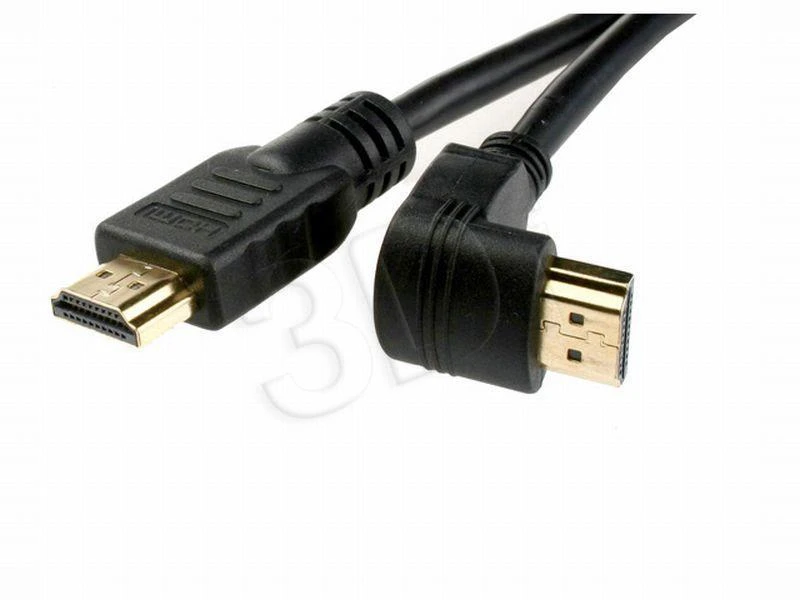 HDMI kabelis su kampine ir tiesia jungtimi