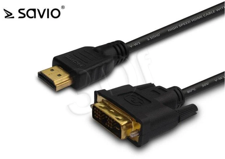 Savio HDMI į DVI-D vaizdo laidas su auksuotomis jungtimis