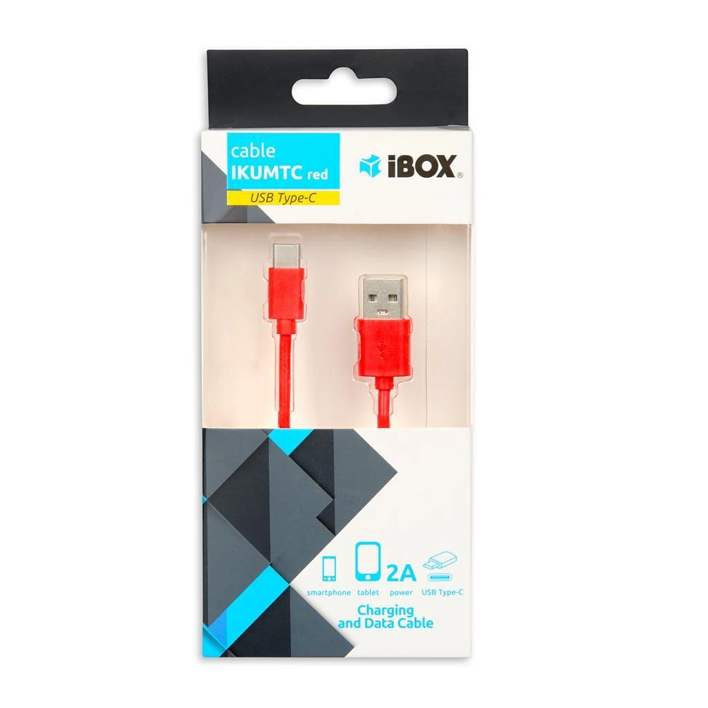 IBOX IKUMTCR I-BOX USB TYPE-C CABLE 2A Raudonas 1m