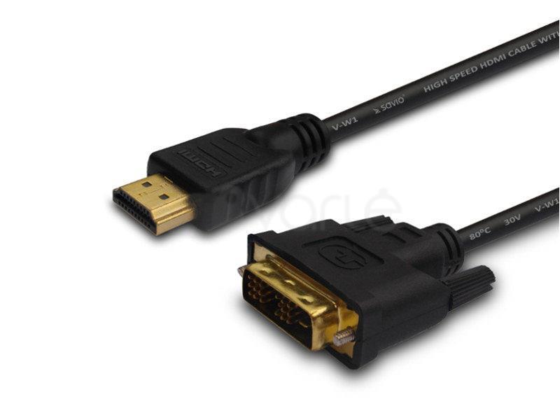 Savio CL-139 video cable adapter 1.8 m DVI-A HDMI Type A (Standard) Juodas