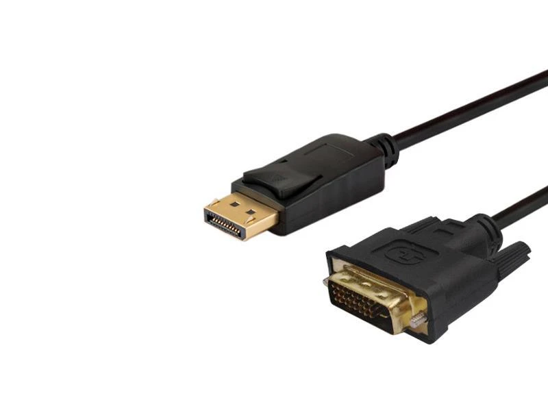 DisplayPort į DVI laidas su auksuotomis jungtimis