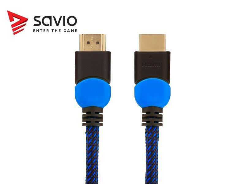 Savio GCL-02 HDMI cable 1.8 m HDMI Type A (Standard) Juodas,Mėlyna