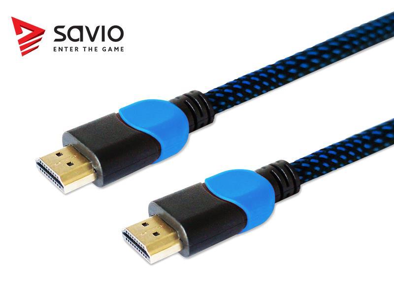 Savio GCL-02 HDMI cable 1.8 m HDMI Type A (Standard) Juodas,Mėlyna