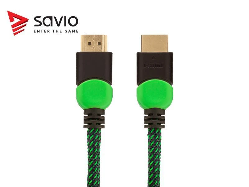 HDMI laidas Savio GCL-03 su žaliomis jungtimis