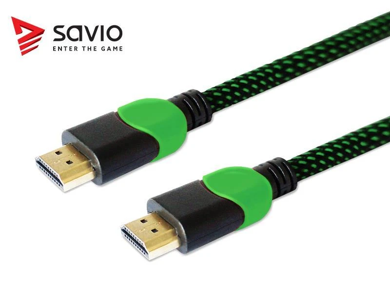 Savio GCL-03 HDMI laidas su žaliai pintu kabeliu