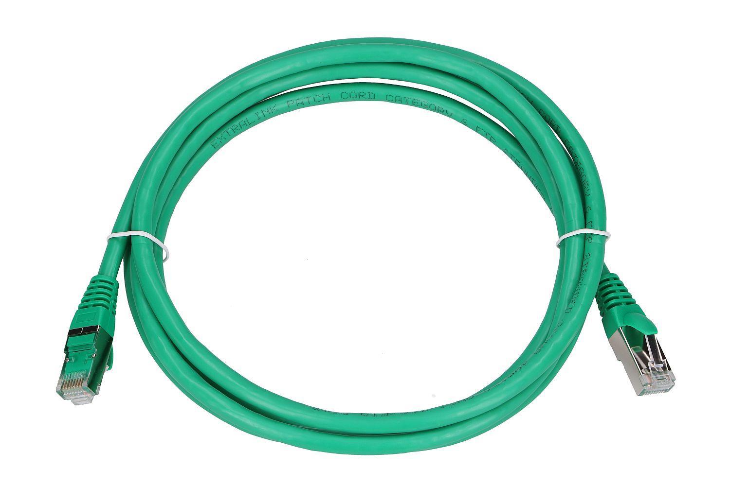 Extralink LAN tinklo kabelis Patchcord CAT.6 FTP 2m 1GBIT folijuota vytos poros, varinis
