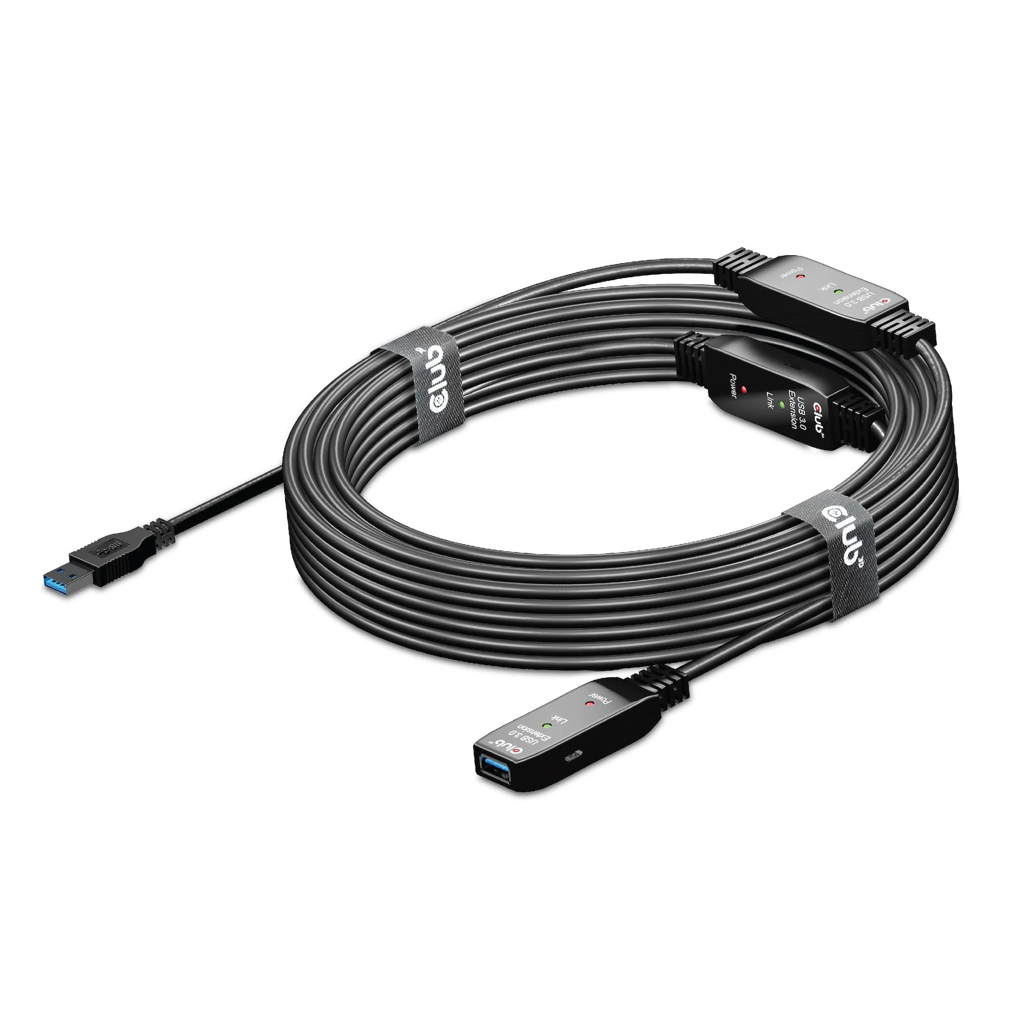 Goobay CLUB 3D CAC-1406 USB 3.2 Gen1 aktyvaus kartotuvo kabelis 15m M/F 28AWG
