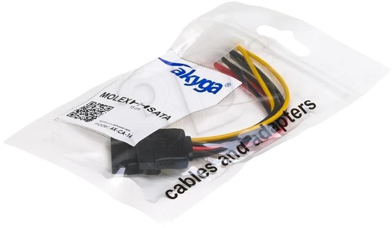 Akyga Oem Molex maitinimo laidas - 2x SATA - 15cm