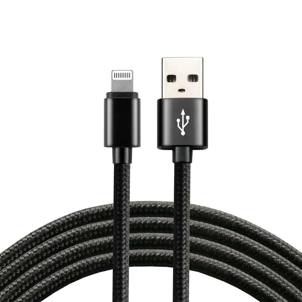 everActive kabelis USB Lightning 1m - Juodas, pintas, greitas įkrovimas, 2,4A - CBB-1IB