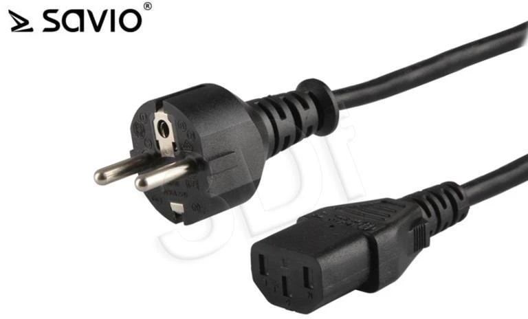 Maitinimo Kabelis - Savio CL-138 1.2 m IEC C13 Vyr. į Type E Mot. Juodas