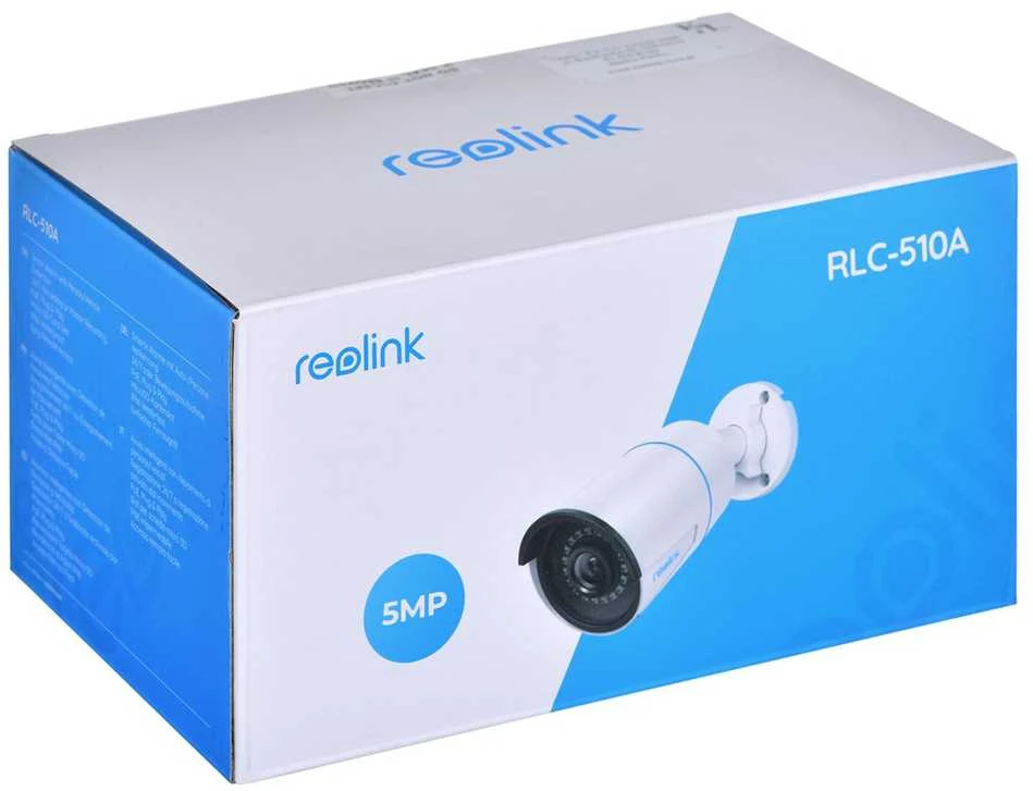Reolink | IP kamera | RLC-510A | Kulka | 5 MP | Fiksuotas objektyvas | Maitinimas per Ethernet (PoE) | IP66 | H.264 | „MicroSD“ (maks. 256 GB) | Baltas