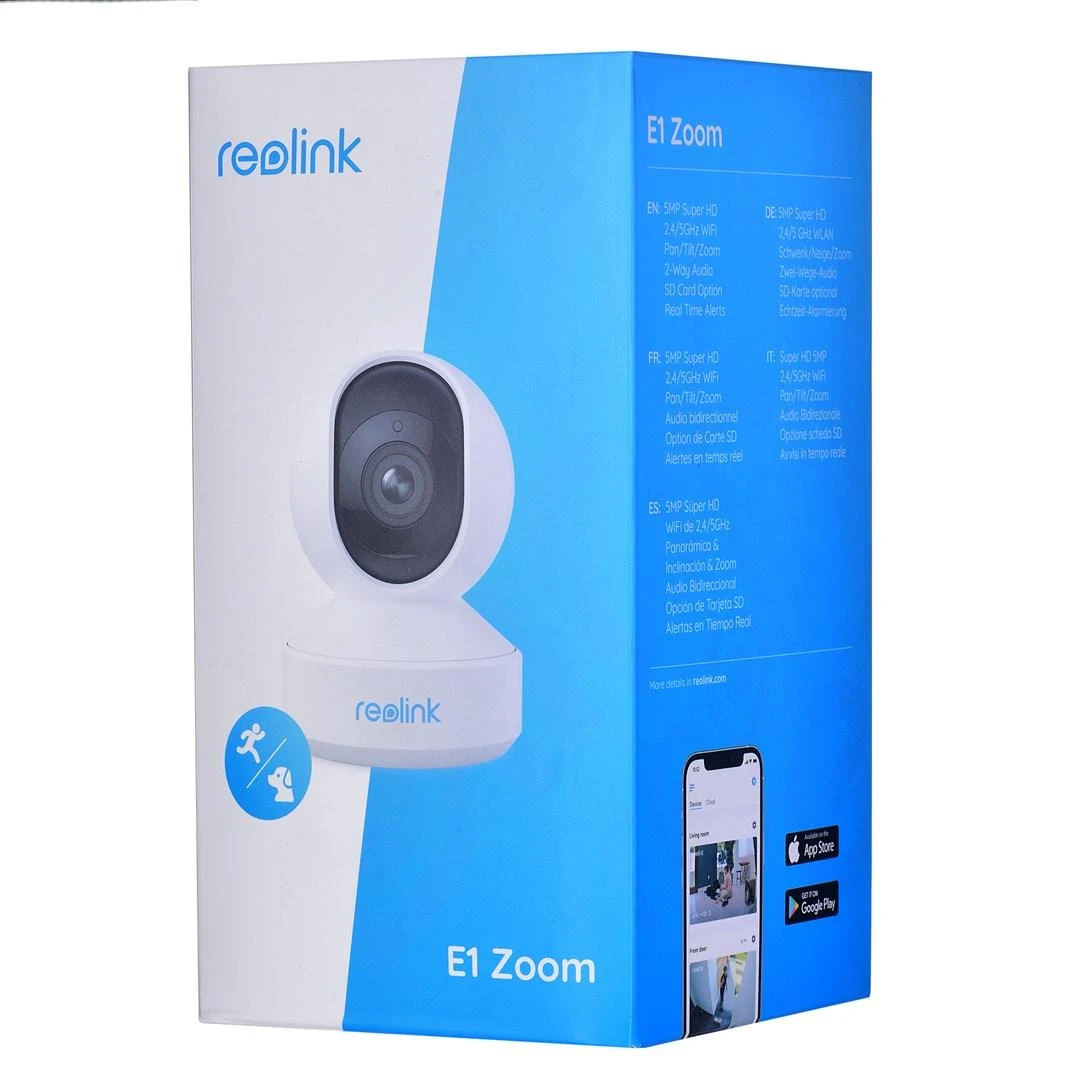 Reolink | Namų apsaugos kamera | E1Zoom-V2 Besiūliai | PTZ | 5 MP | 2,8-8mm | H.264 | „Micro SD“, maks. 64 GB