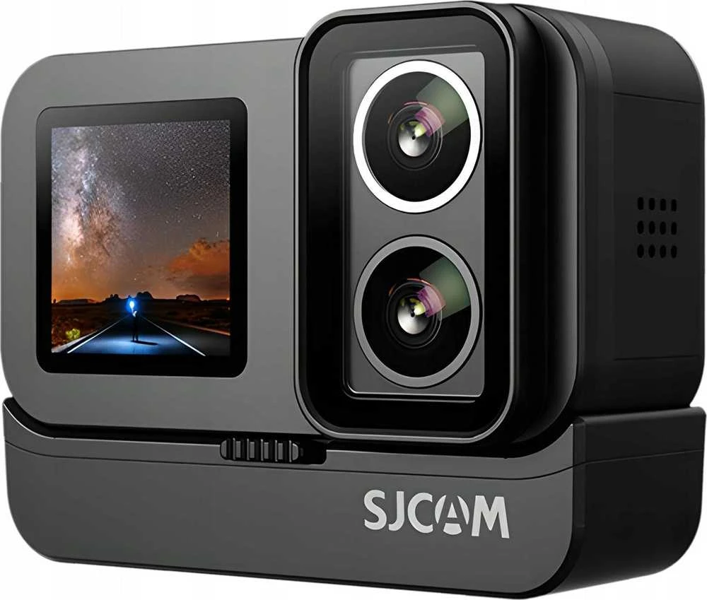 SJCAM SJ20 sports camera + auto-charge holder Juodas