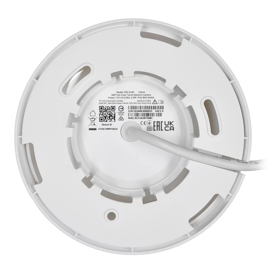 TP-LINK | VIGI 3MP visų spalvų bokštelio tinklo kamera | VIGI C430 | Kupolas | 3 MP | 2,8 mm | Maitinimas per Ethernet (PoE) | H.265+/H.265/H.264+/H.264 | Netaikoma