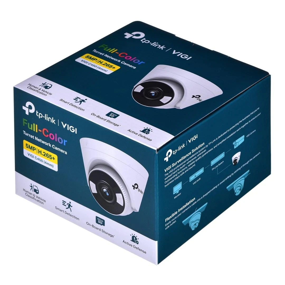 TP-LINK VIGI C450 (4 mm) VIGI 5 MP spalvota bokštelio formos tinklo kamera | TP-LINK