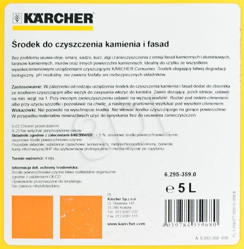 Karcher Akmens paviršių ir fasadų valiklis, 5L