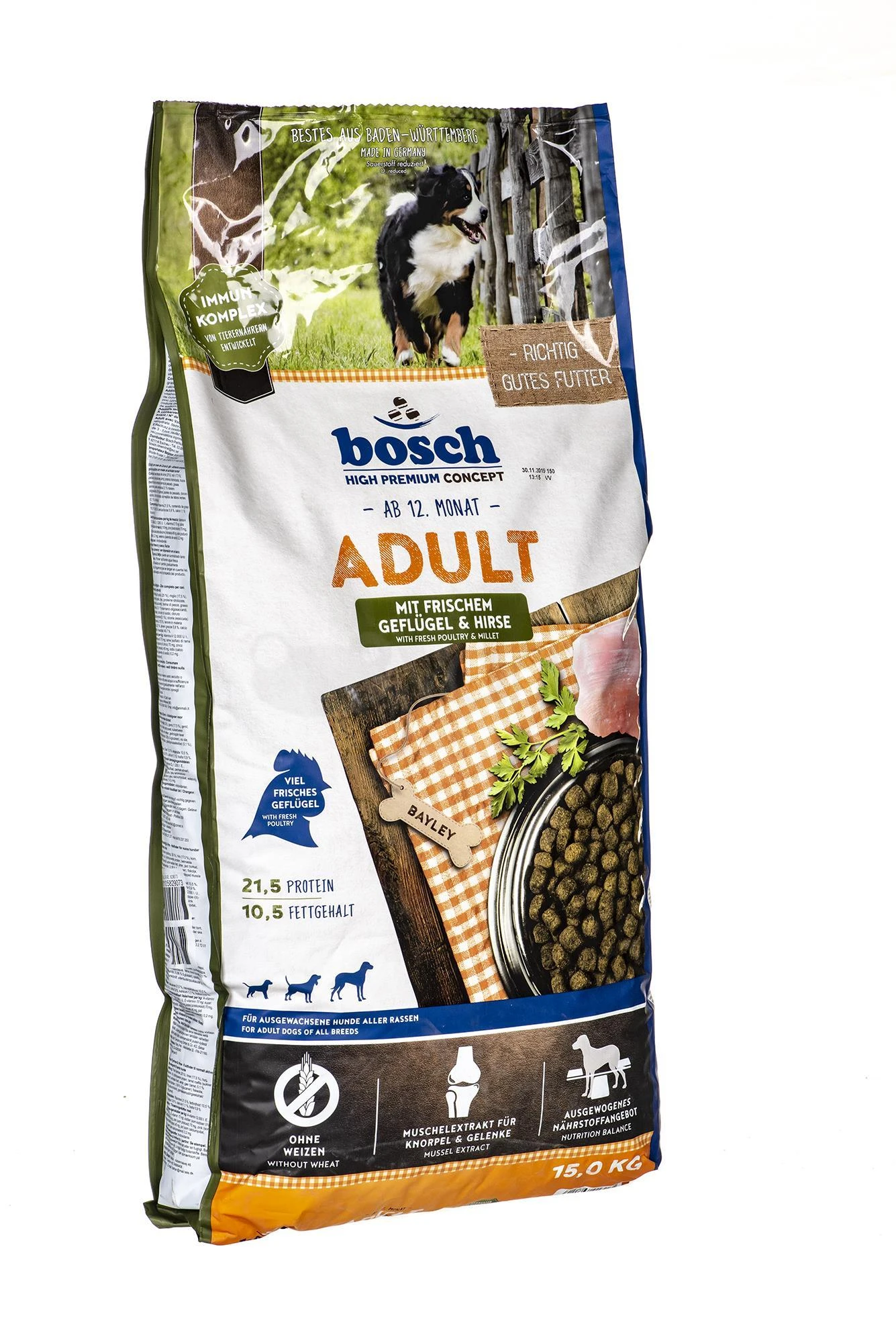 bosch Dog ADULT Poultry & Millet paukštiena ir soros 15kg