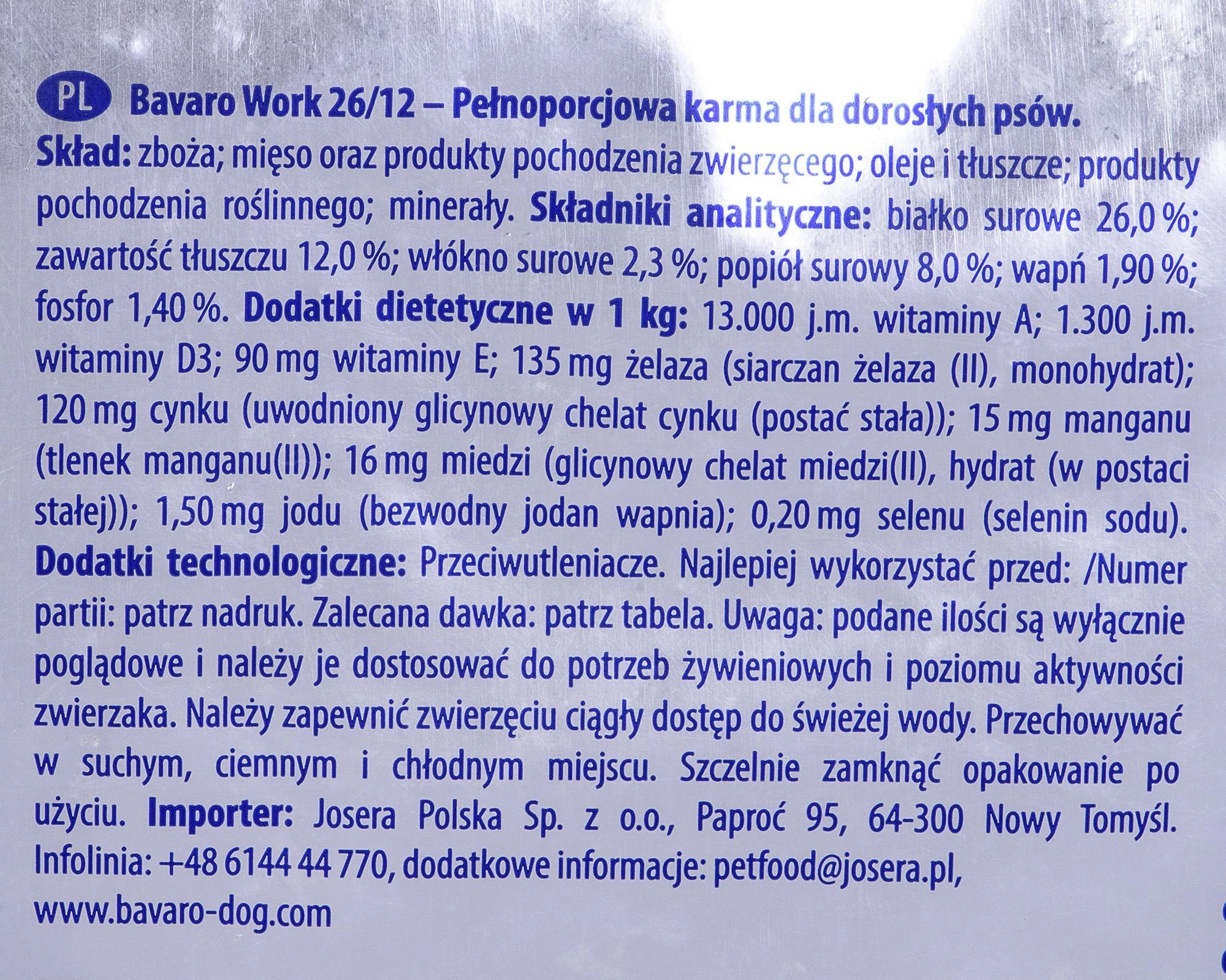 Josera BAVARO Work 18kg