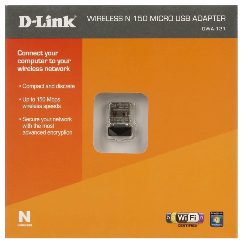 D-Link DWA-121 adapteris pakuotėje