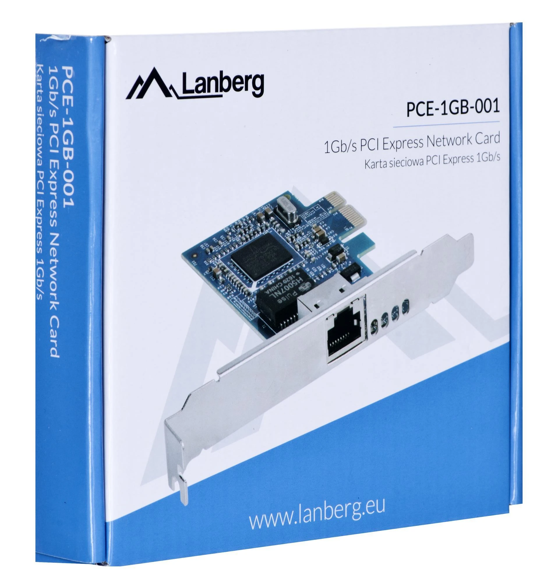 LANBERG PCE-1GB-001 tinklo plokštė PCI-Ex gigabito eternetas 1x RJ45