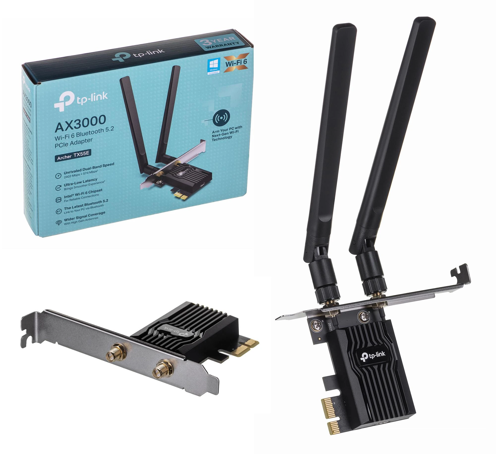 TP-Link ARCHER TX55E tinklo plokštė WLAN / Bluetooth 2402 Mb/s