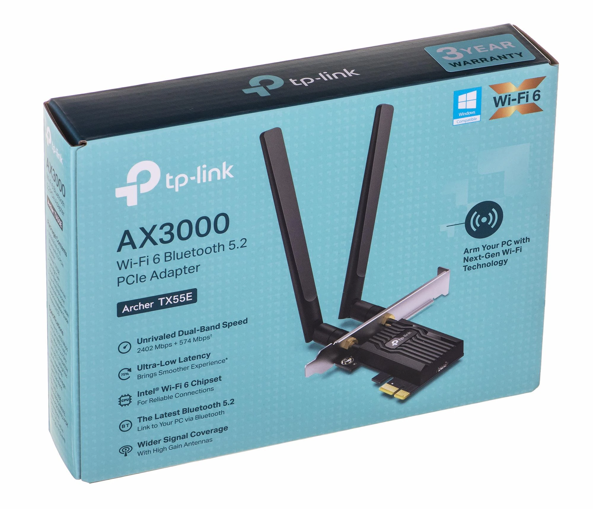 TP-Link ARCHER TX55E tinklo plokštė WLAN / Bluetooth 2402 Mb/s