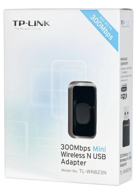 TP-LINK N300 WLAN Mini-USB adapteris, 2,4 GHz, 802.11b/g/n, QSS mygtukas, Autorun įrankis, palaiko Windows XP/Vista/7/8 ir MacOS