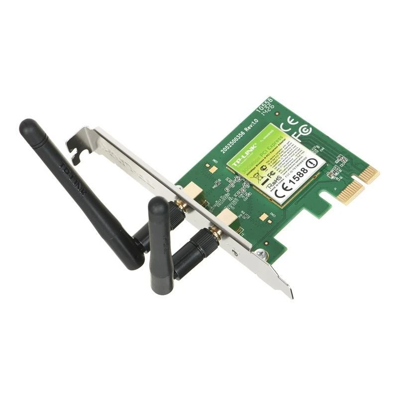 TP-LINK 300MBit/s WLAN-N PCI Express adapteris Atheros-Chipsatz 2T2R 2,4GHz 802.11b/g/n 2 nuimamos antenos