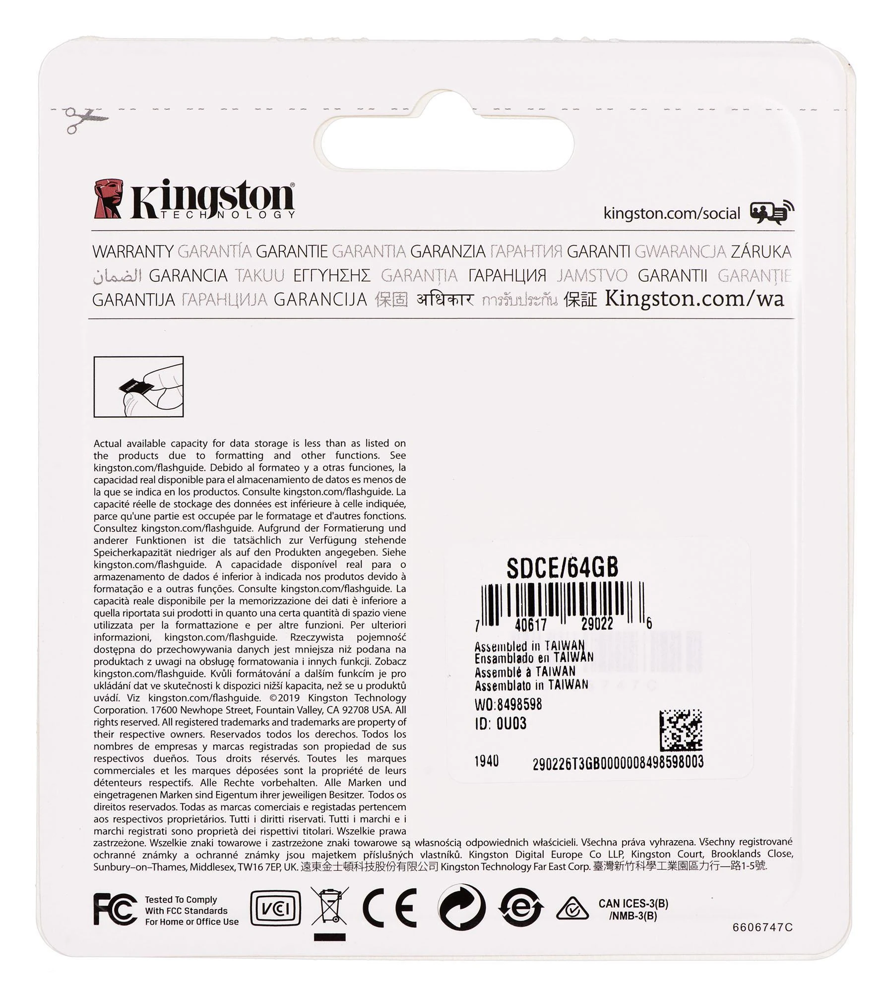 Atminties kortelė Kingston | Endurance | UHS-I U1 | 64 GB | micro SDXC | Flash atminties klasė 10