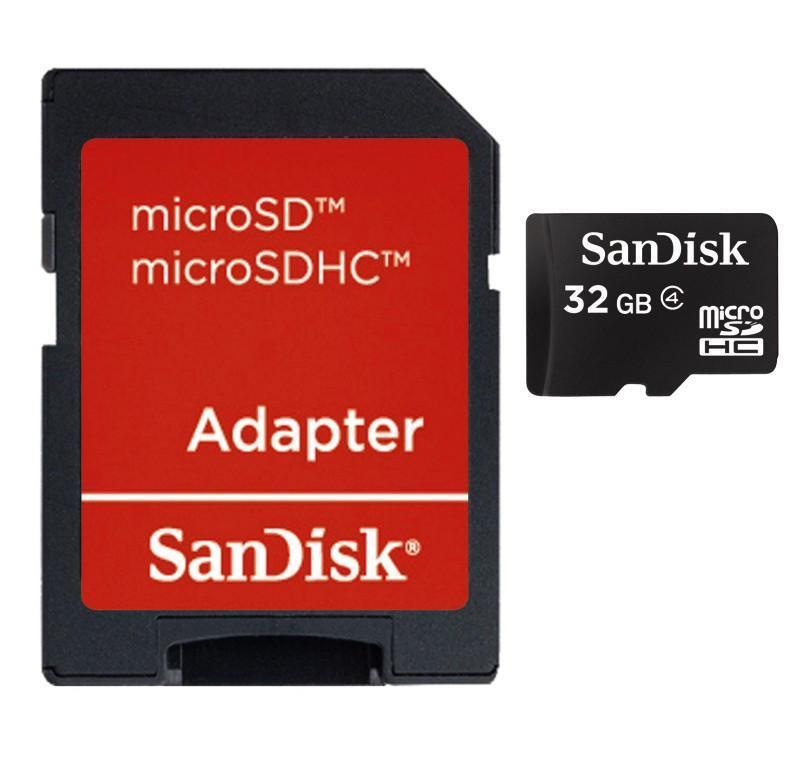 Atminties kortelė SanDisk Micro SDHC 32GB + SD adapteriai; EAN: 619659066918