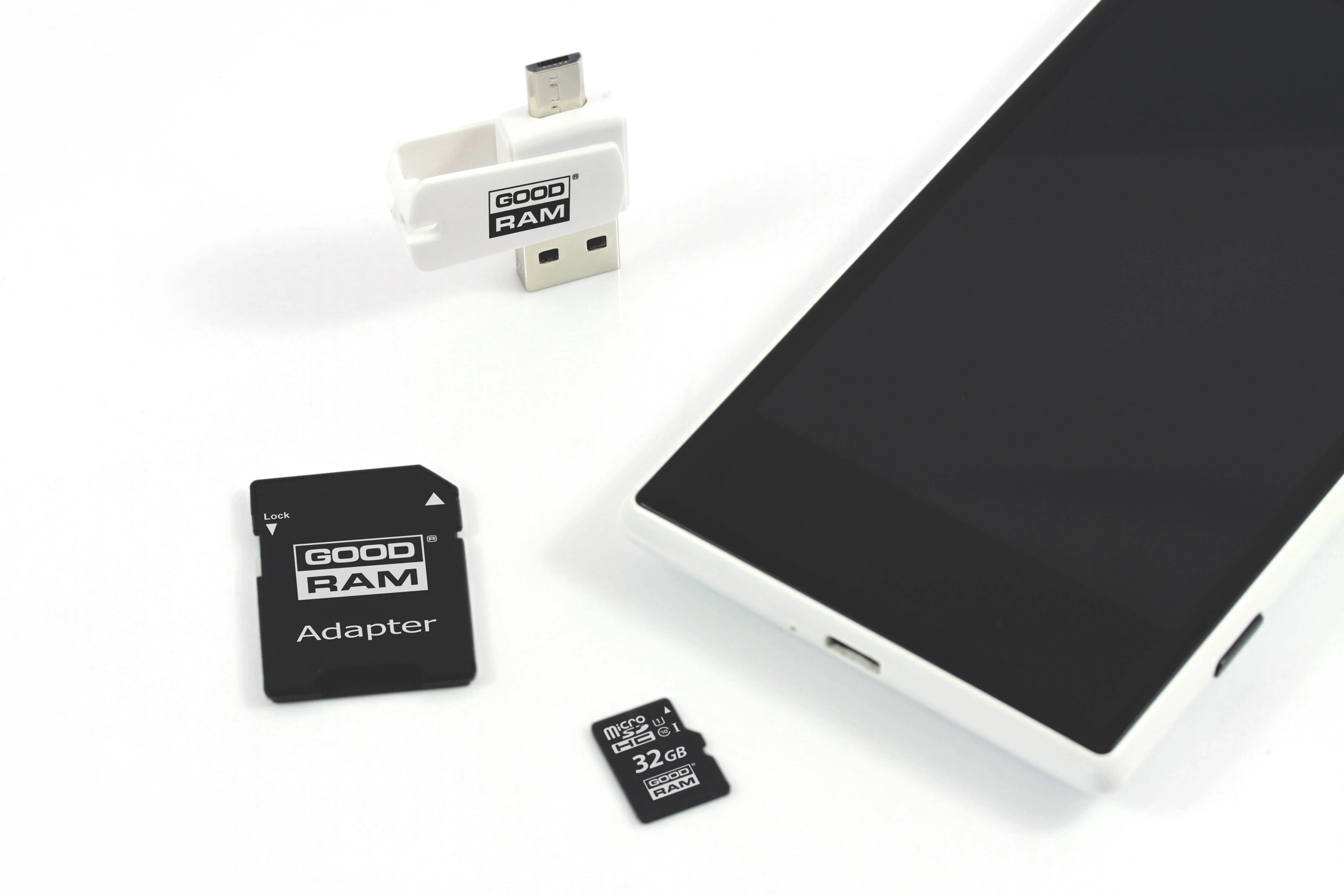 Oem 32GB 100 MB/s Micro SD atminties kortelė Goodram M1A4 - OTG adapteris