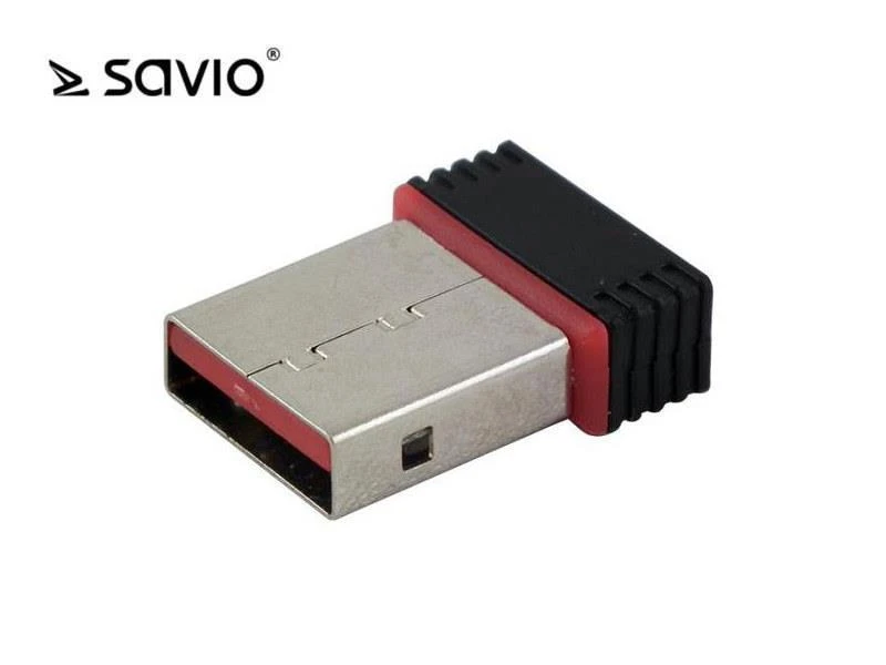 Savio CL-43 USB Wi-Fi adapteris su juodu korpusu