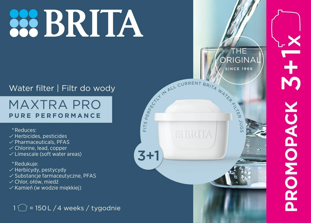 - BRITA MAXTRA PRO PURE PERFORMANCE filtras pak.3+1