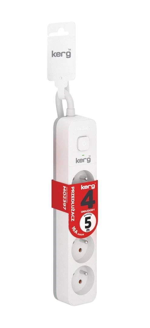 Kerg M02397 4 gniazda-balta ir-pilka-5.0m-16a-h05vv-f-3x1,5 mm2
