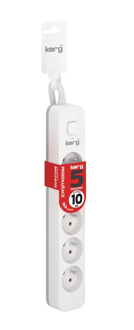 KERG maitinimo juosta su jungikliu 5 lizdai 10m-16A
