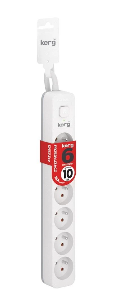 Kerg KERG plėtinys su perjungimu -6 socket-baltas-10m-16A-H05VV-F-3x1.5mm2