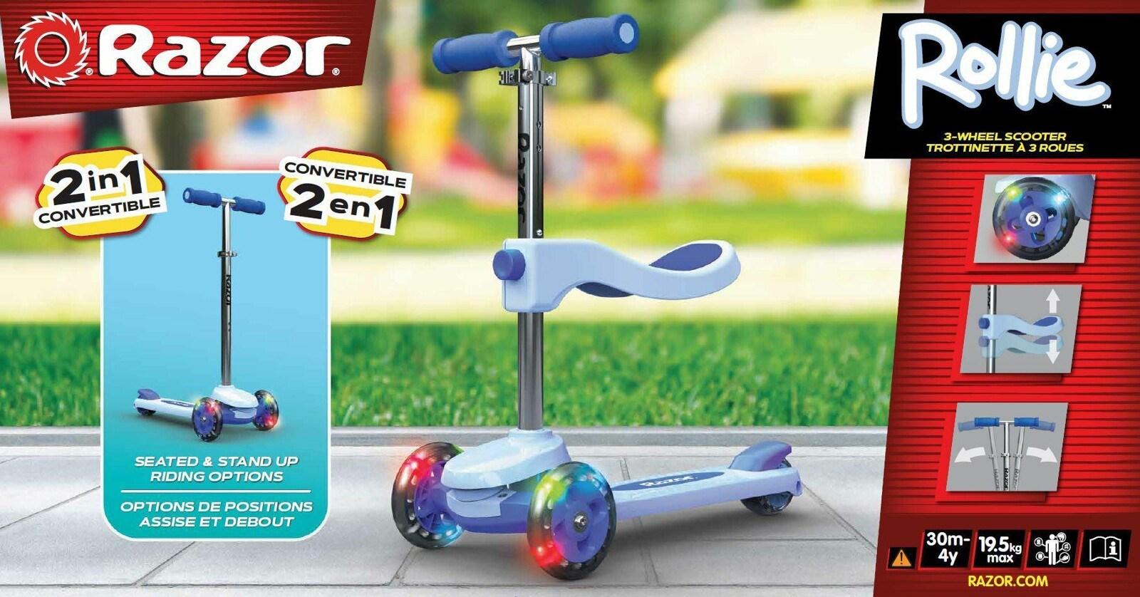 2 in 1 Paspirtukas Razor Rollie, Mėlyna