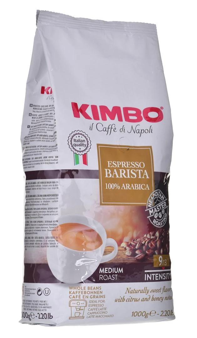 Kavos pupelės KIMBO Espresso Barista, 1kg 100% Arabica