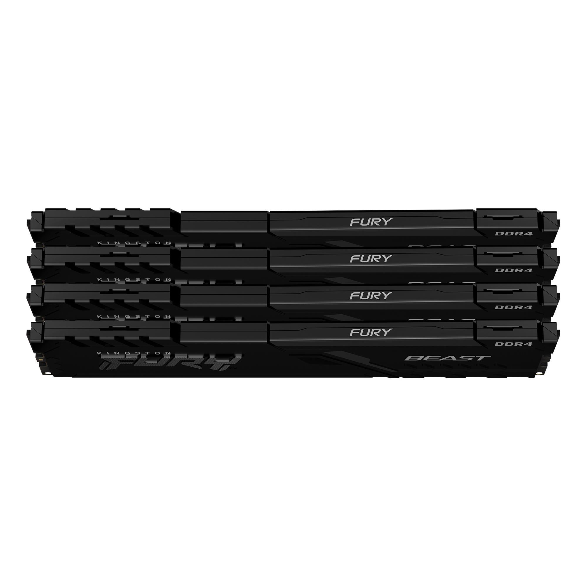RAM Kingston KF432C16BBK4/32 32GB 3200MHz DDR4 CL16 DIMM (Kit of 4) FURY Beast Juodas | Kingstonas