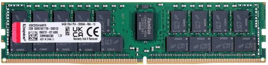 „Kingston KSM32RD4/64MFR“ 64 GB 3200 MT/s DDR4 ECC Reg CL22 DIMM 2Rx4 Micron F Rambus | Kingstonas